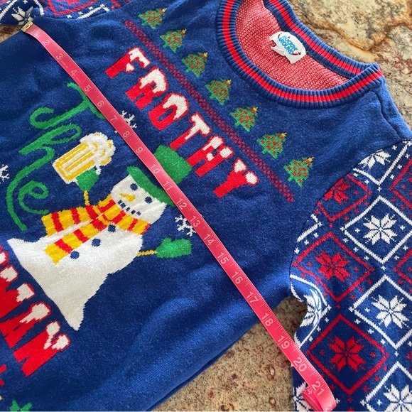 Rockin' Around Christmas Beer Sweater "Frothy the Snowman" Ugly Unisex Crewneck - Picture 7 of 9